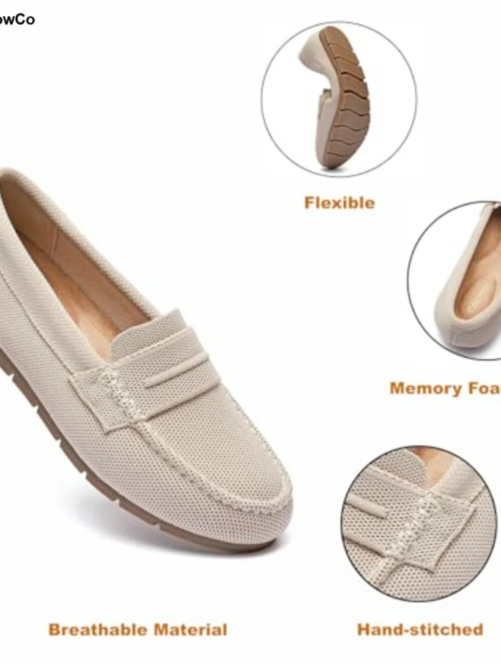 Women's Slip-On Knit Loafers Lightweight Breathable Comfort Walking Shoes
